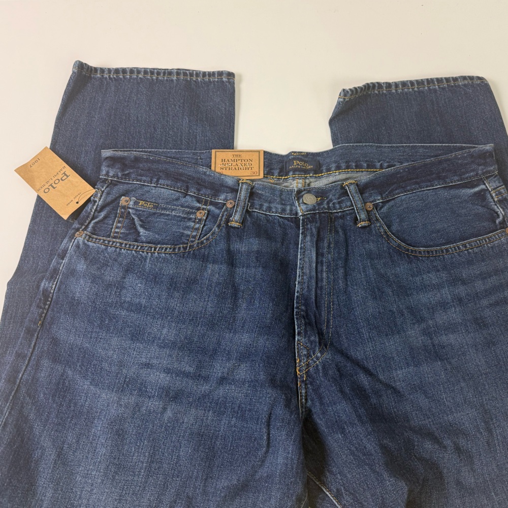 Polo Ralph Lauren Hampton Relaxed Straight Fit Cotton Denim Jeans Mens NWT - Picture 3 of 7